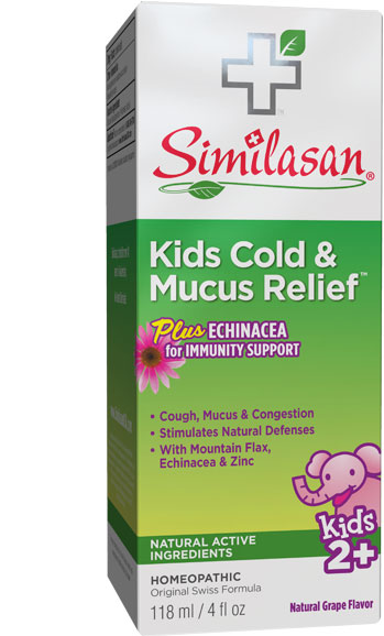 Alivio para el Resfriado y la Mucosidad Infantiles con Equinácea como complemento inmunológico
